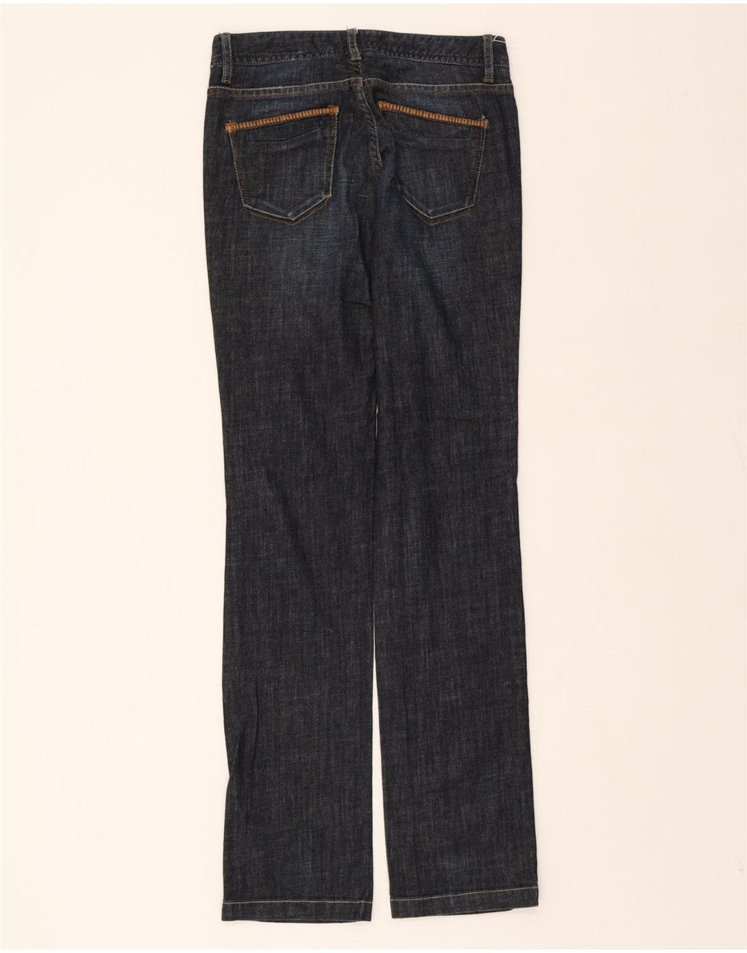MASSIMO DUTTI Womens Regular Fit Straight Jeans W25 L33 Navy Blue Cotton Vintage Massimo Dutti and Second-Hand Massimo Dutti from Messina Hembry 