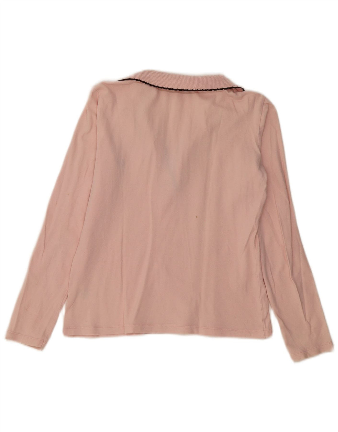 FRED PERRY Womens Long Sleeve Polo Shirt UK 12 Medium Pink Cotton