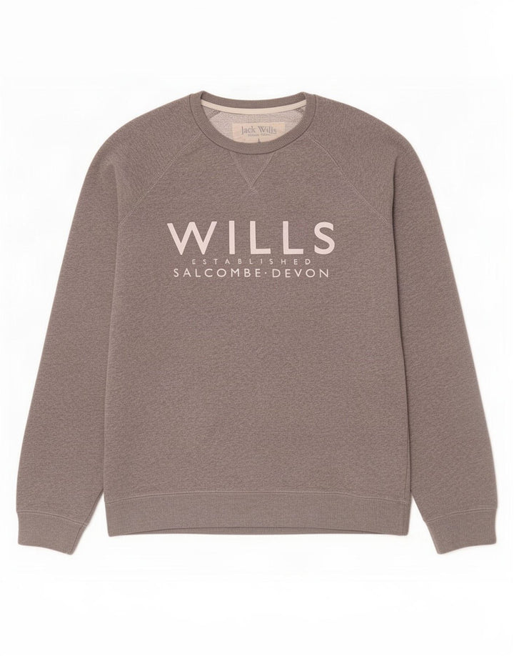 Jack Wills Salcombe Devon Graphic Sweat-shirt pour homme en coton Gris Taille S