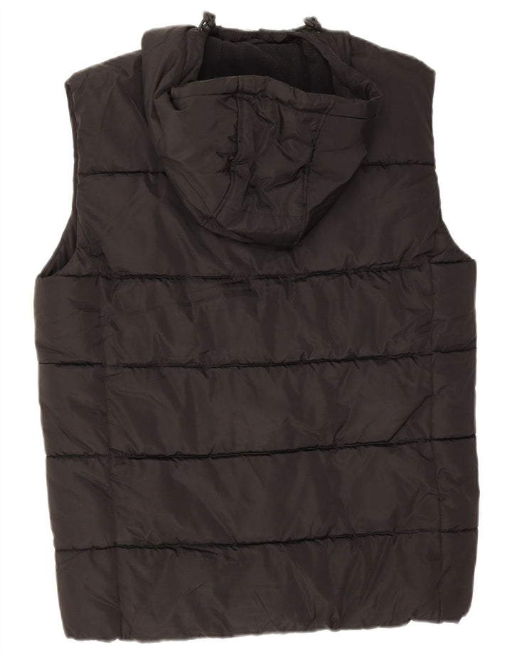 Superdry Gilet rembourré à capuche pour homme UK 36 Petit Noir Polyester