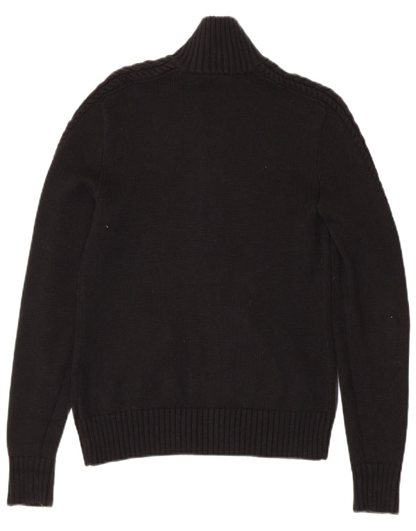 Ralph Lauren Pull Cardigan Femme UK 10 Petit Coton Noir