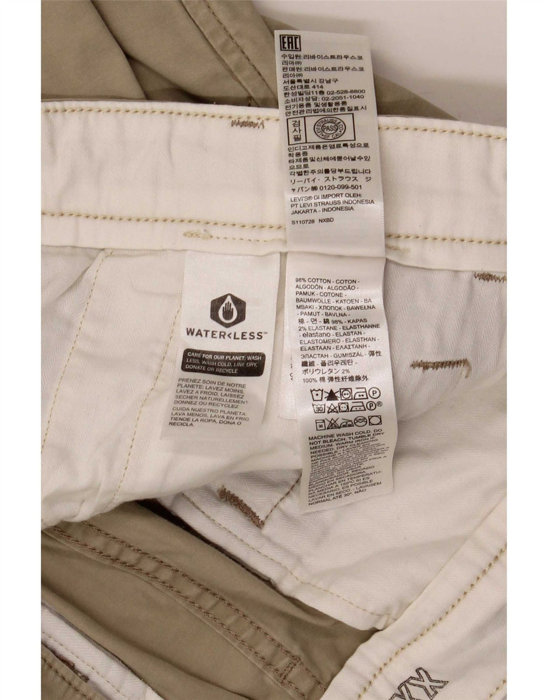 Levi's Short Chino Homme W32 Coton Beige Moyen