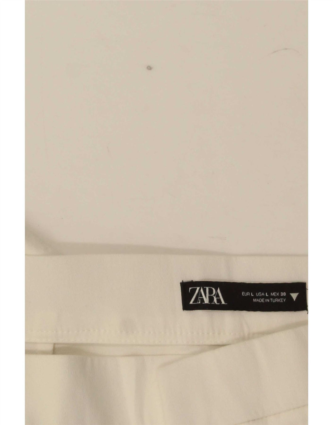 Zara Femme Pantalon Court Droit Large W30 L25 Blanc