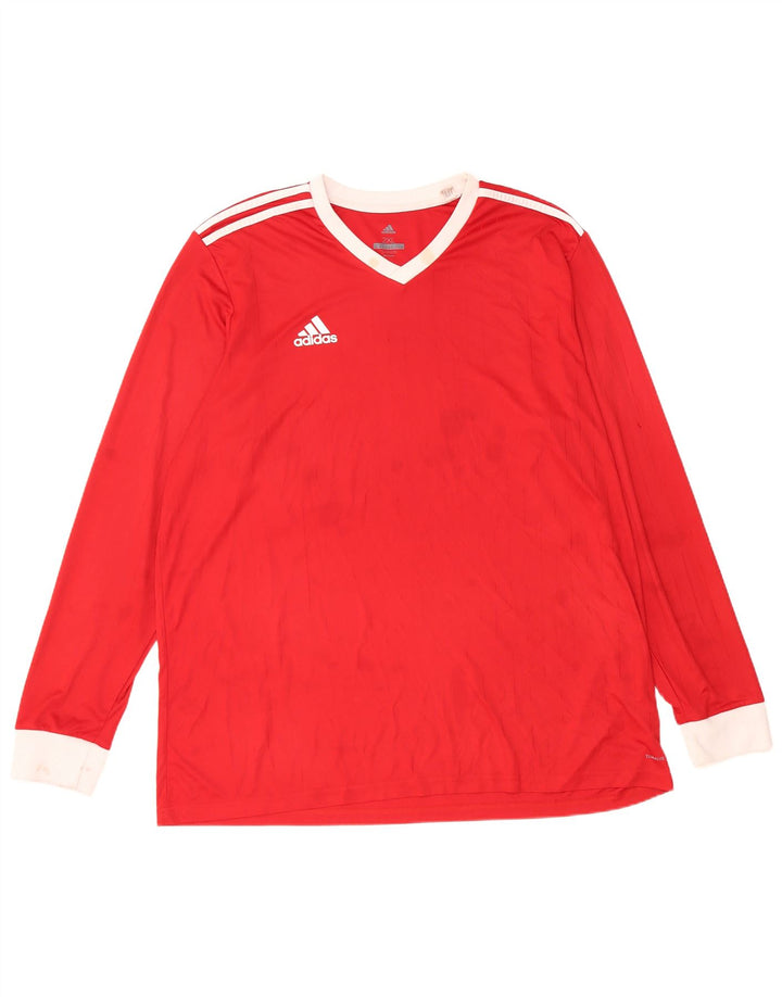 Adidas Hommes Climalite Top Manches Longues 2XL Rouge Polyester