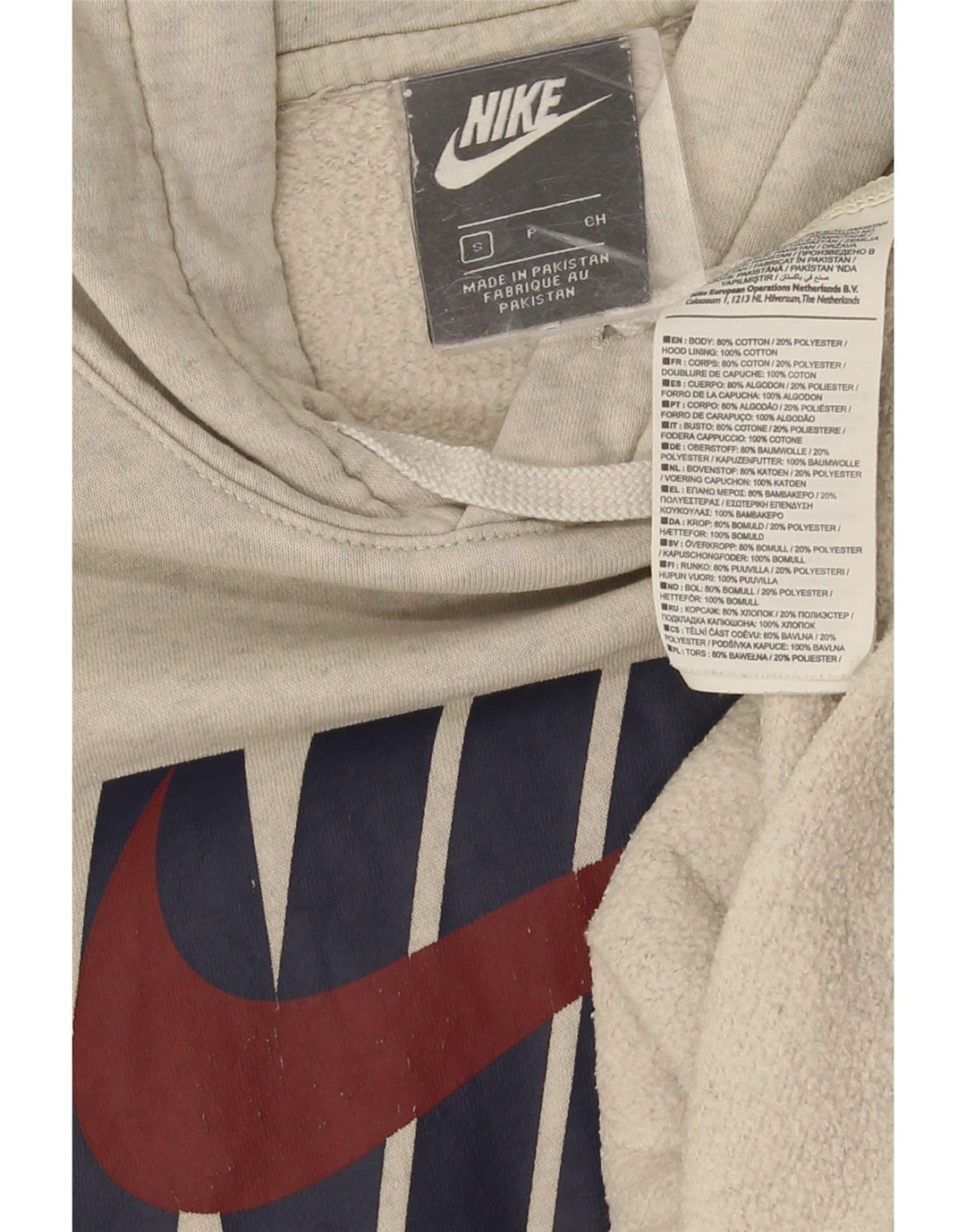 Nike Pull à capuche graphique pour homme Petit coton gris
