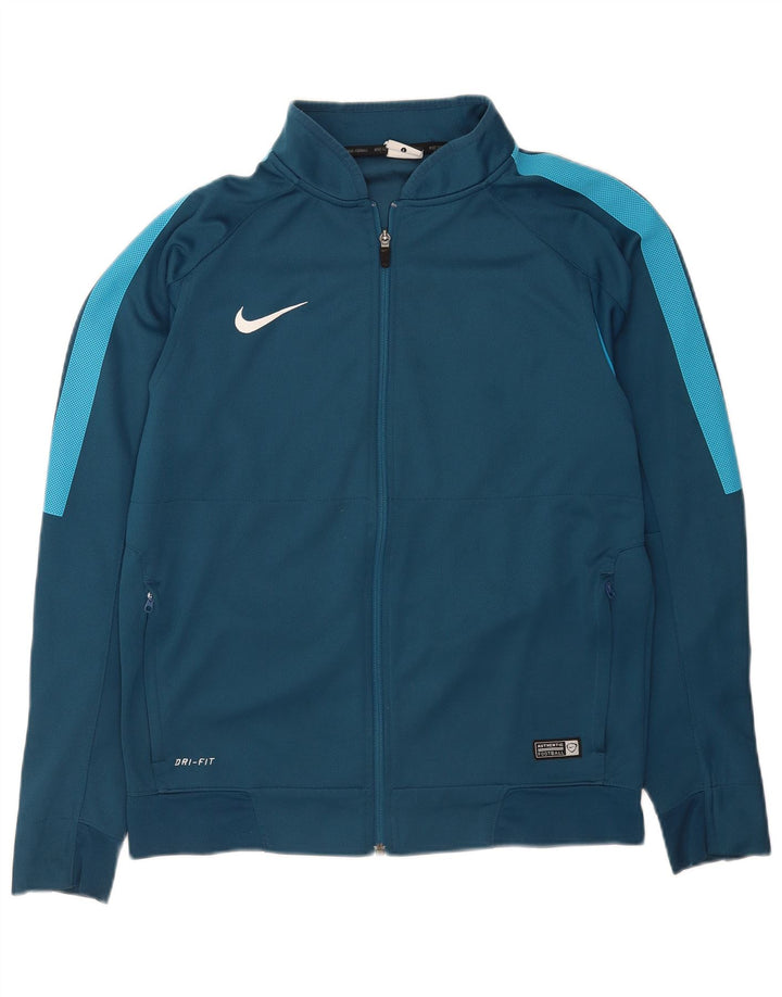 Nike Hommes Dri Fit Survêtement Top Veste Grand Bleu Colorblock Polyester