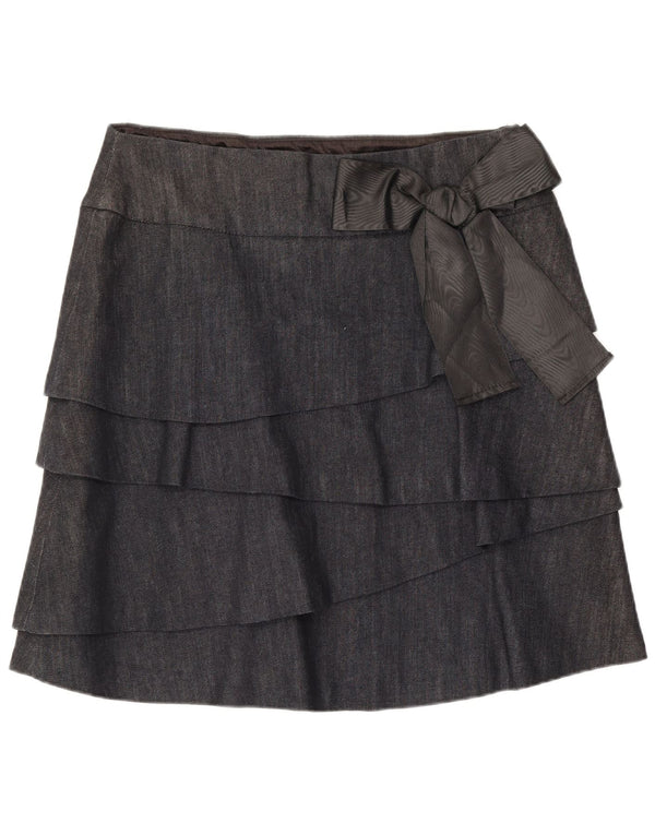 Max & Co. Mini jupe à volants pour femme UK 12 Medium W32 Bleu marine Coton