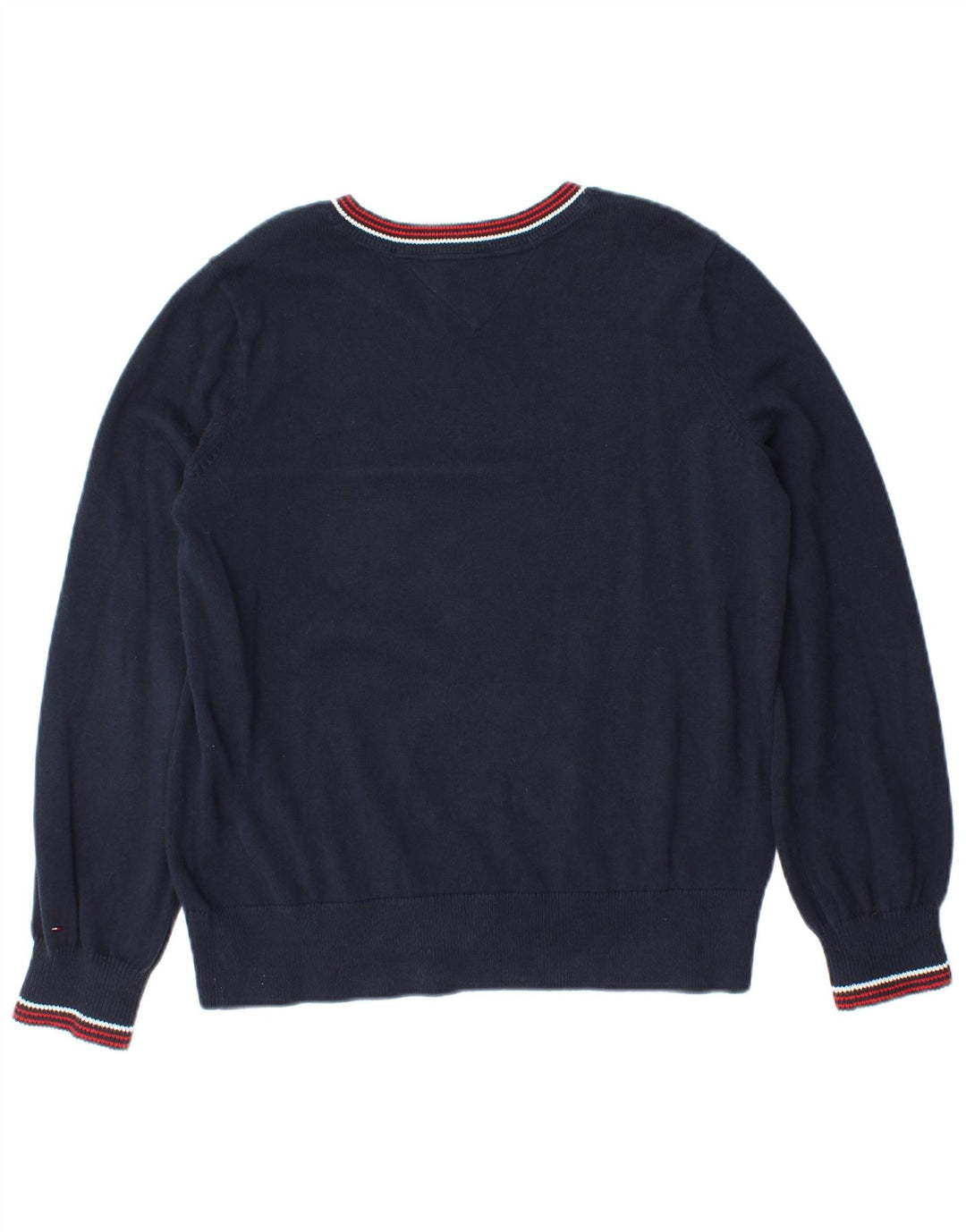 TOMMY HILFIGER Pull à col rond pour femme UK 10 Small Bleu marine
