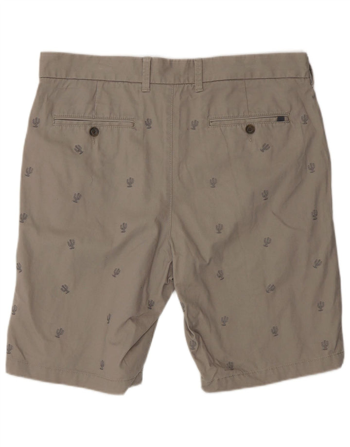 MARKS & SPENCER Short Chino Homme W36 Grand Gris Coton Taché