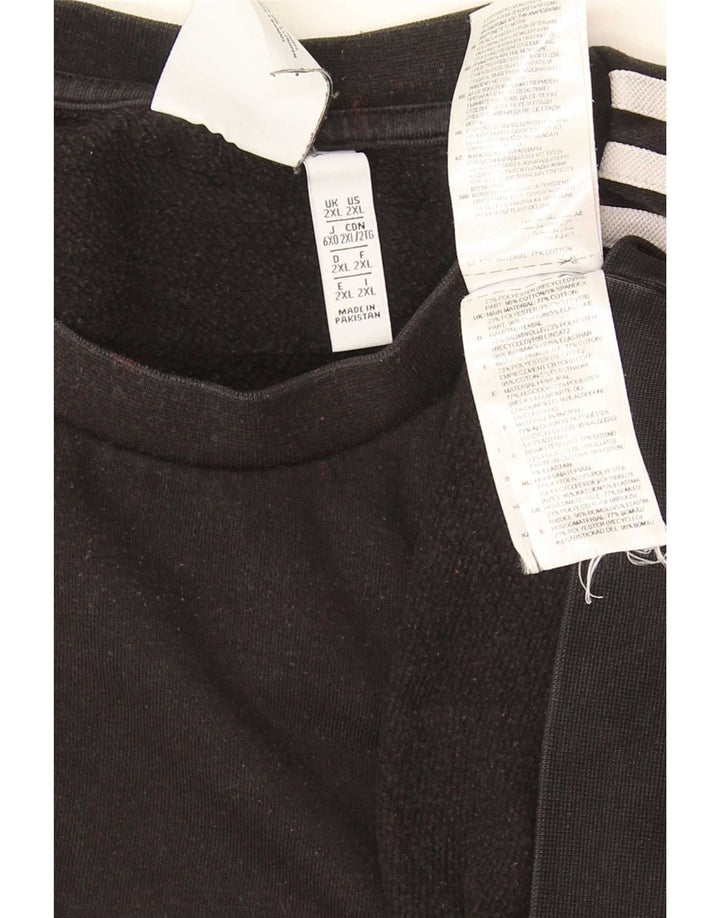 Adidas Sweat-shirt pour homme en coton noir 2XL