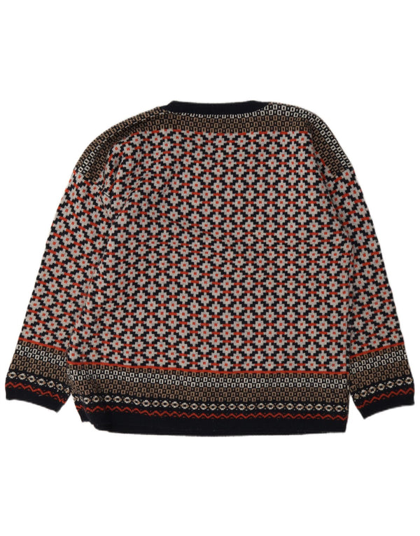 Marks & Spencer Pull col bateau pour femme UK 20 2XL Rouge géométrique