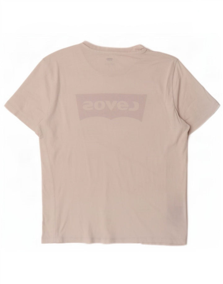 Levi's T-Shirt Graphique Femme UK 14 Coton Blanc Moyen