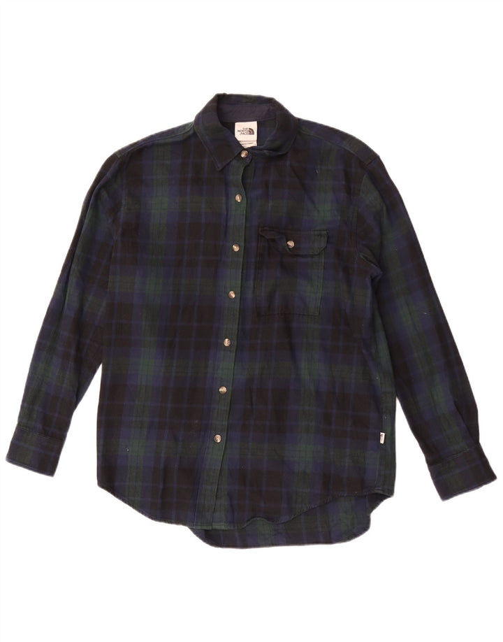 The North Face Chemise surdimensionnée en flanelle pour femme UK 10 Petit carreaux bleu marine