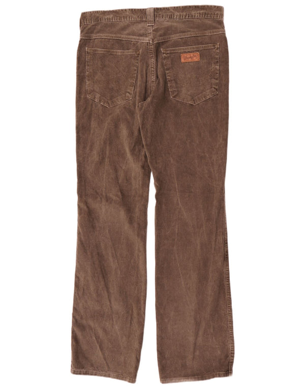 Wrangler Mens Roxboro Straight Corduroy Trousers W32 L34 Brown Cotton