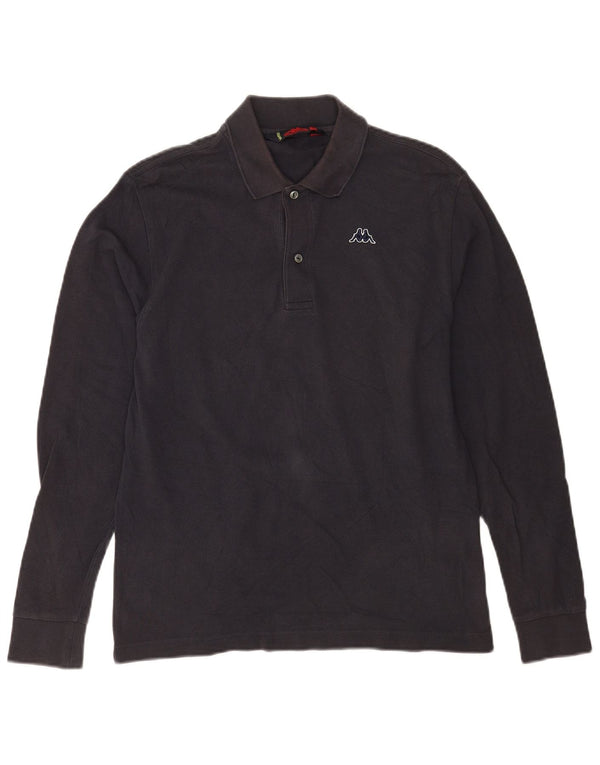 Kappa Polo à manches longues pour homme en coton bleu marine Small