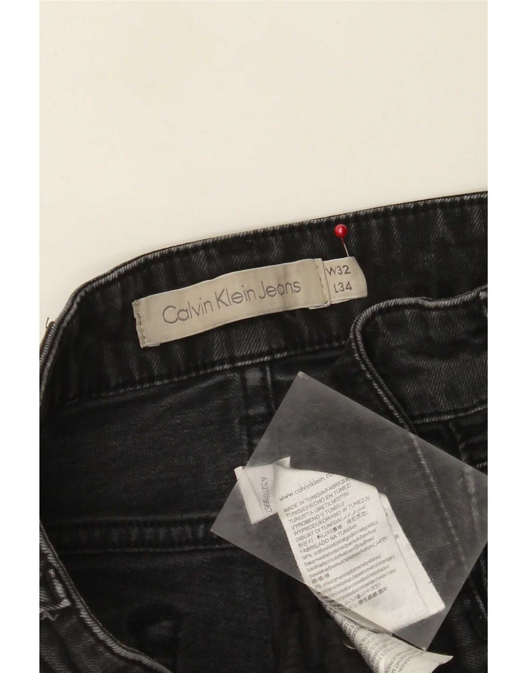 Calvin Klein Jean Slim Femme W32 L34 Coton Noir