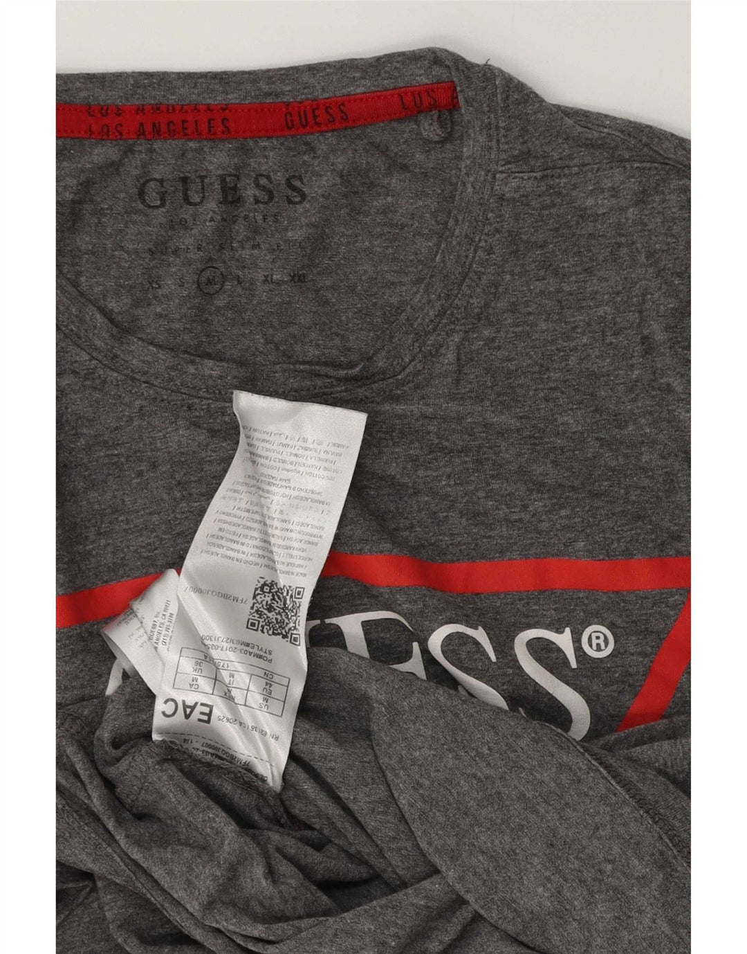 Guess T-Shirt Graphique Homme Gris Moyen Coton