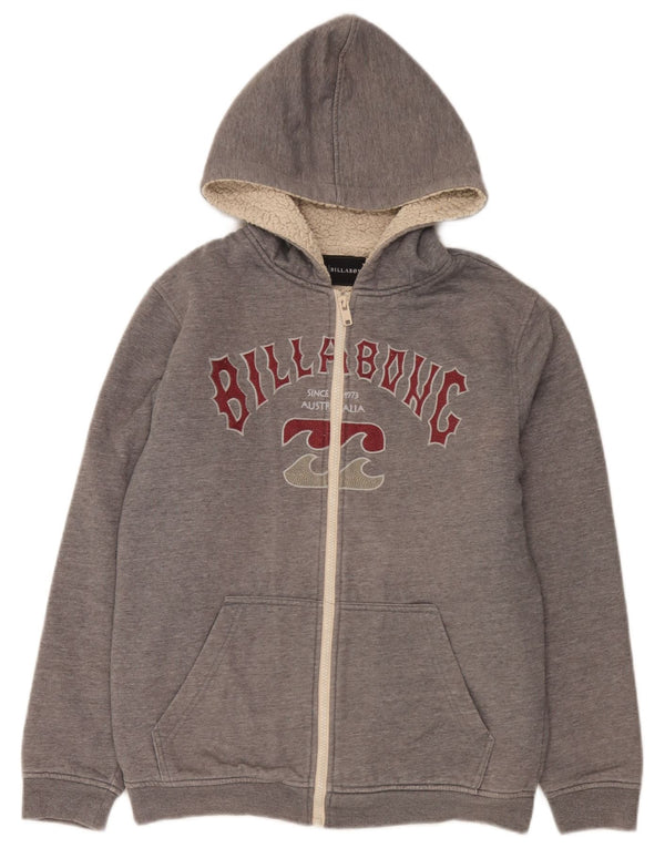 Billabong Pull à capuche zippé graphique pour garçons 15-16 ans Gris Polyester
