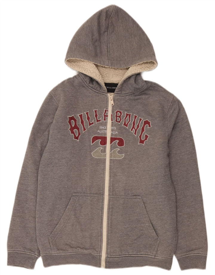 Billabong Pull à capuche zippé graphique pour garçons 15-16 ans Gris Polyester