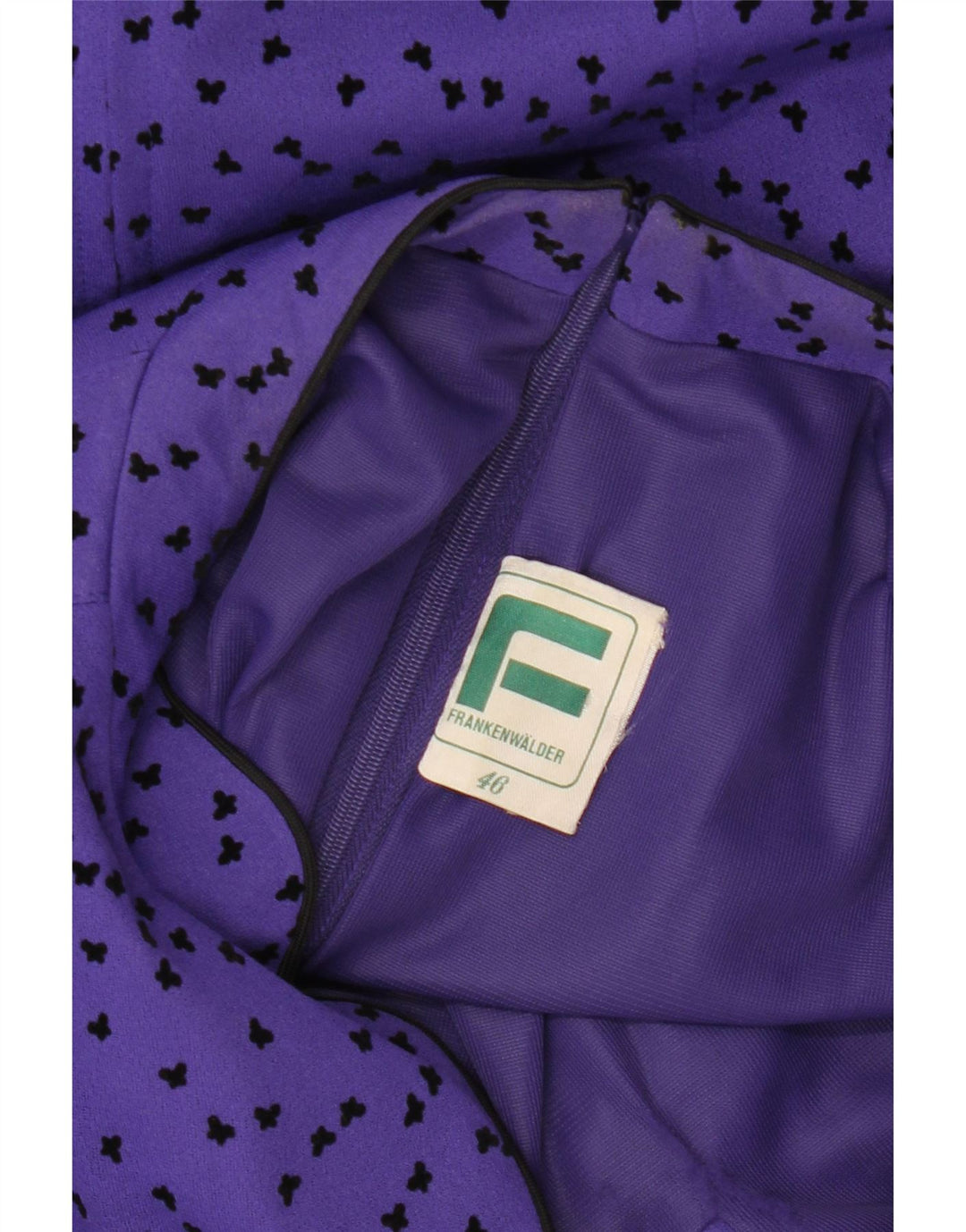 FRANKENWALDER Robe trapèze à manches longues pour femme EU 46 XL Violet à pois