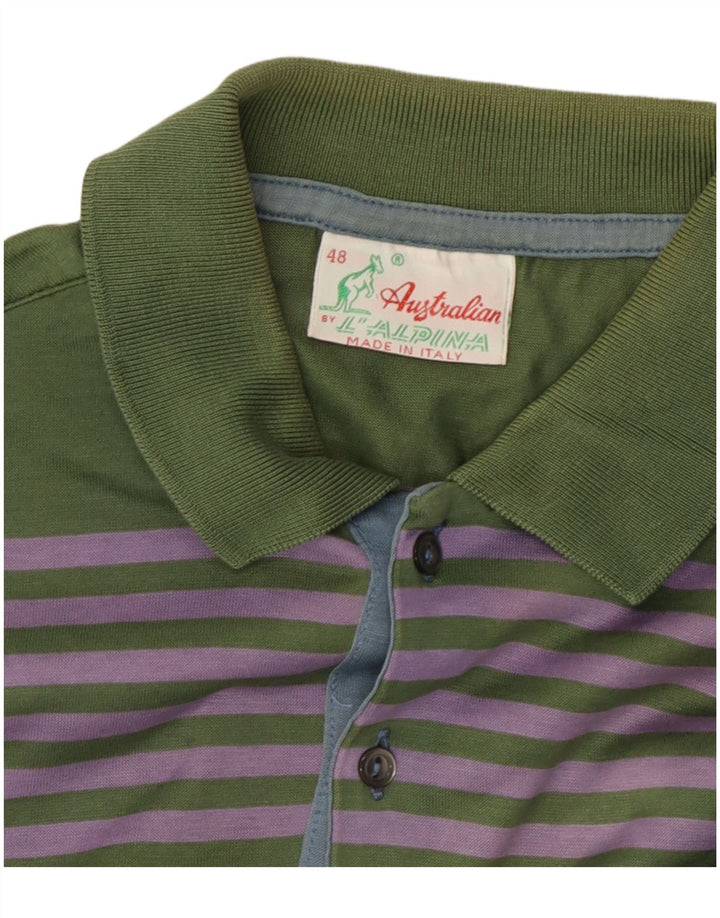 AUSTRALIAN L'ALPINA Polo Homme IT 48 Rayé Vert Moyen