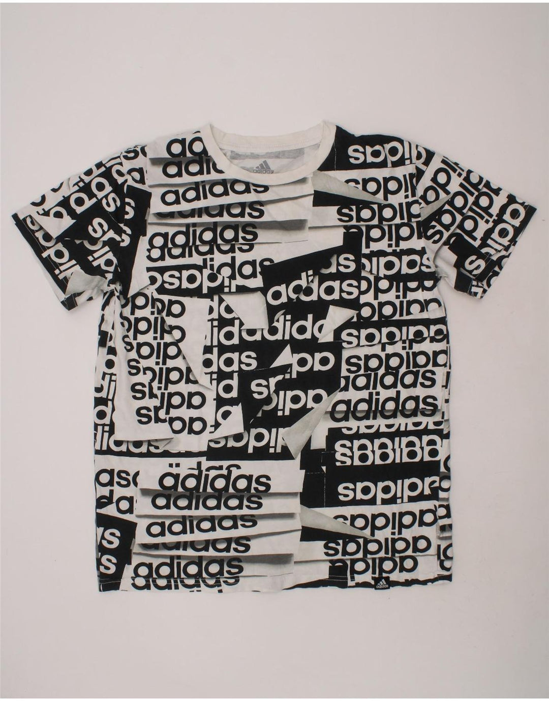 ADIDAS Boys Abstract Pattern Graphic T-Shirt Top 14-15 YearsM Large  White Vintage Adidas and Second-Hand Adidas from Messina Hembry 