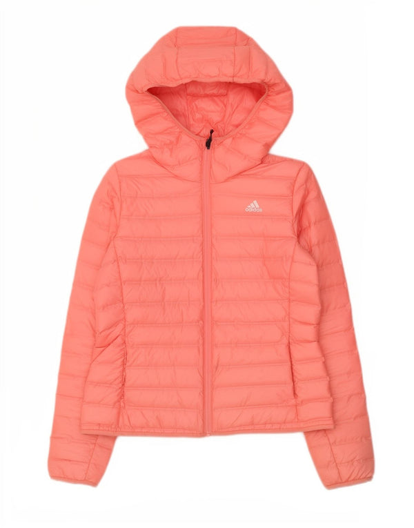 Adidas Veste rembourrée à capuche pour femme UK 12/14 Rose moyen Polyester