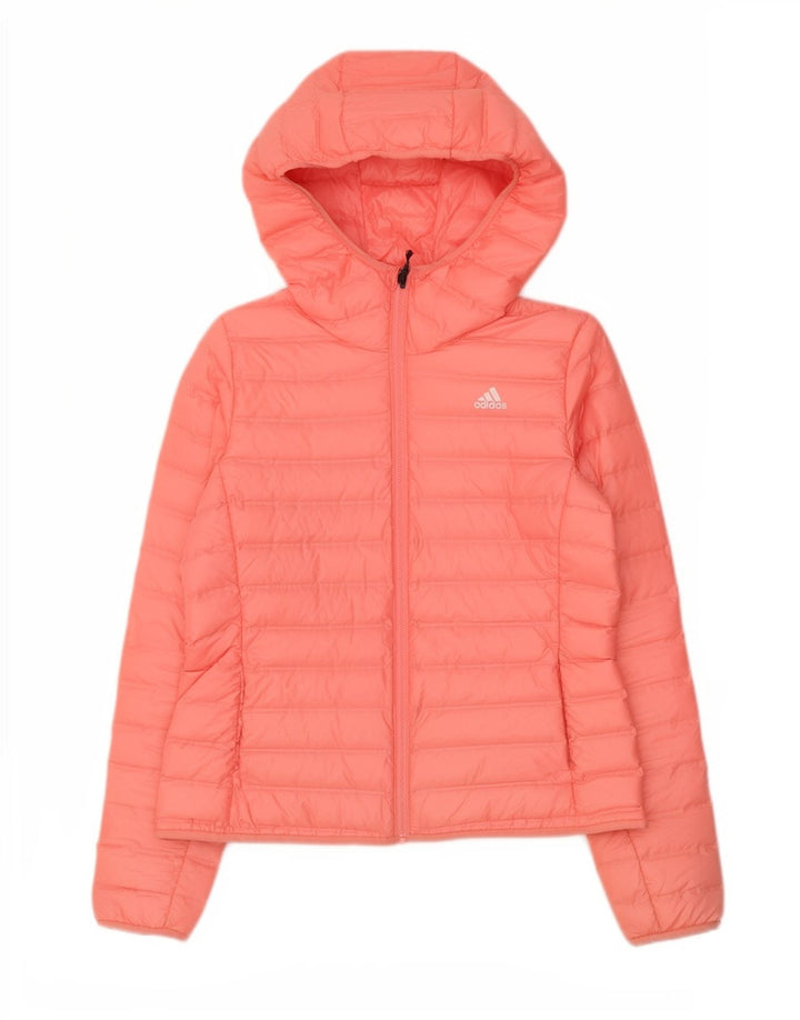 Adidas Veste rembourrée à capuche pour femme UK 12/14 Rose moyen Polyester