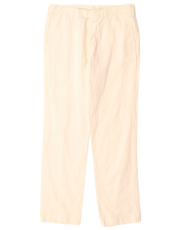 MASSIMO DUTTI Pantalon de costume droit pour homme EU 42 Large W32 L32 Blanc cassé