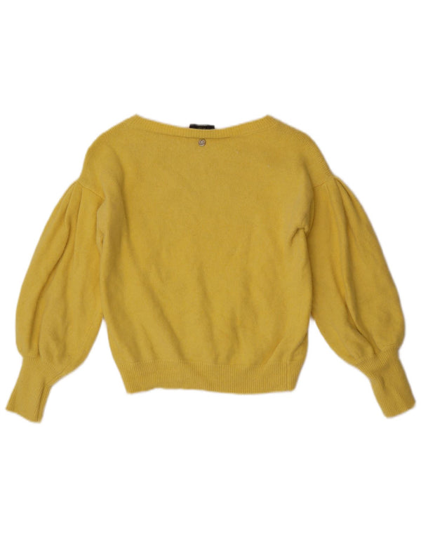Liu Jo Pull court à col bateau pour femme UK 8 Small Jaune Polyamide