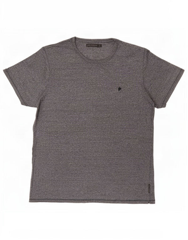 French Connection T-Shirt Homme Top 2XL Gris Pinstripe Coton