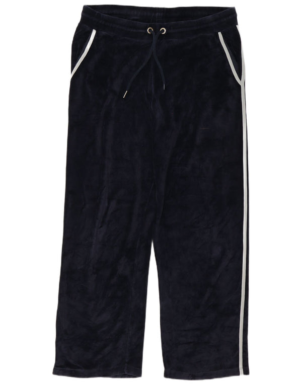 Pantalon de survêtement en velours pour hommes Emporio Armani Large rayé bleu marine