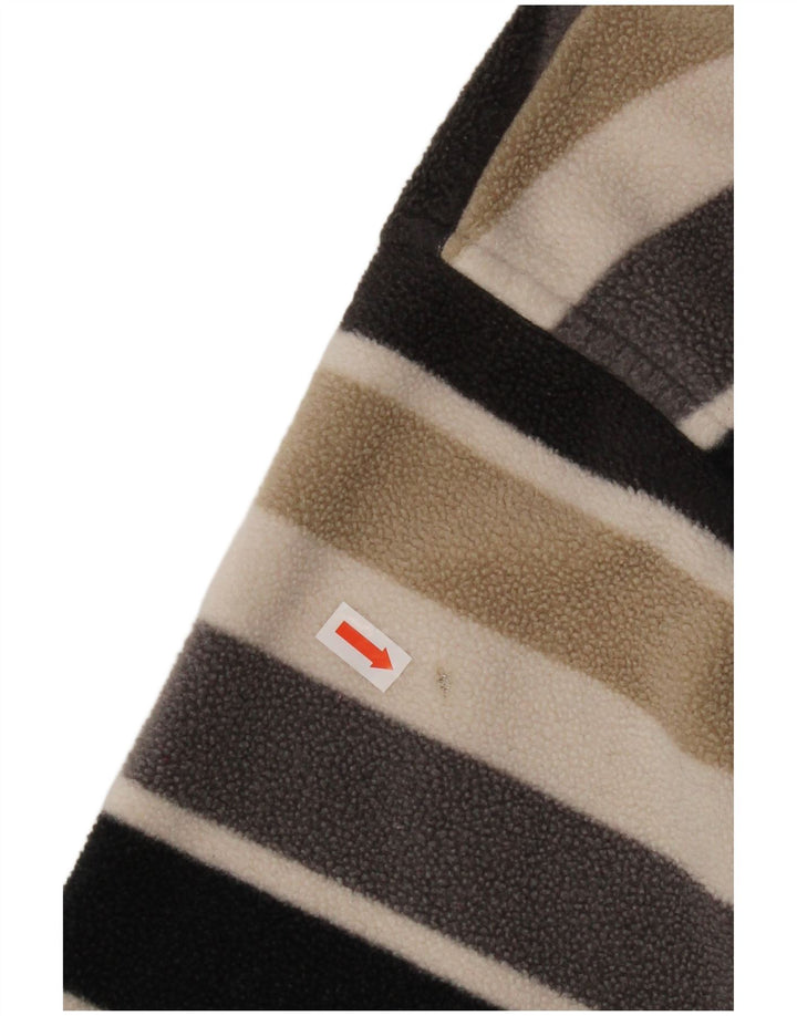 JACK WOLFSKIN Mens Zip Neck Fleece Jumper Medium Multicoloured Striped