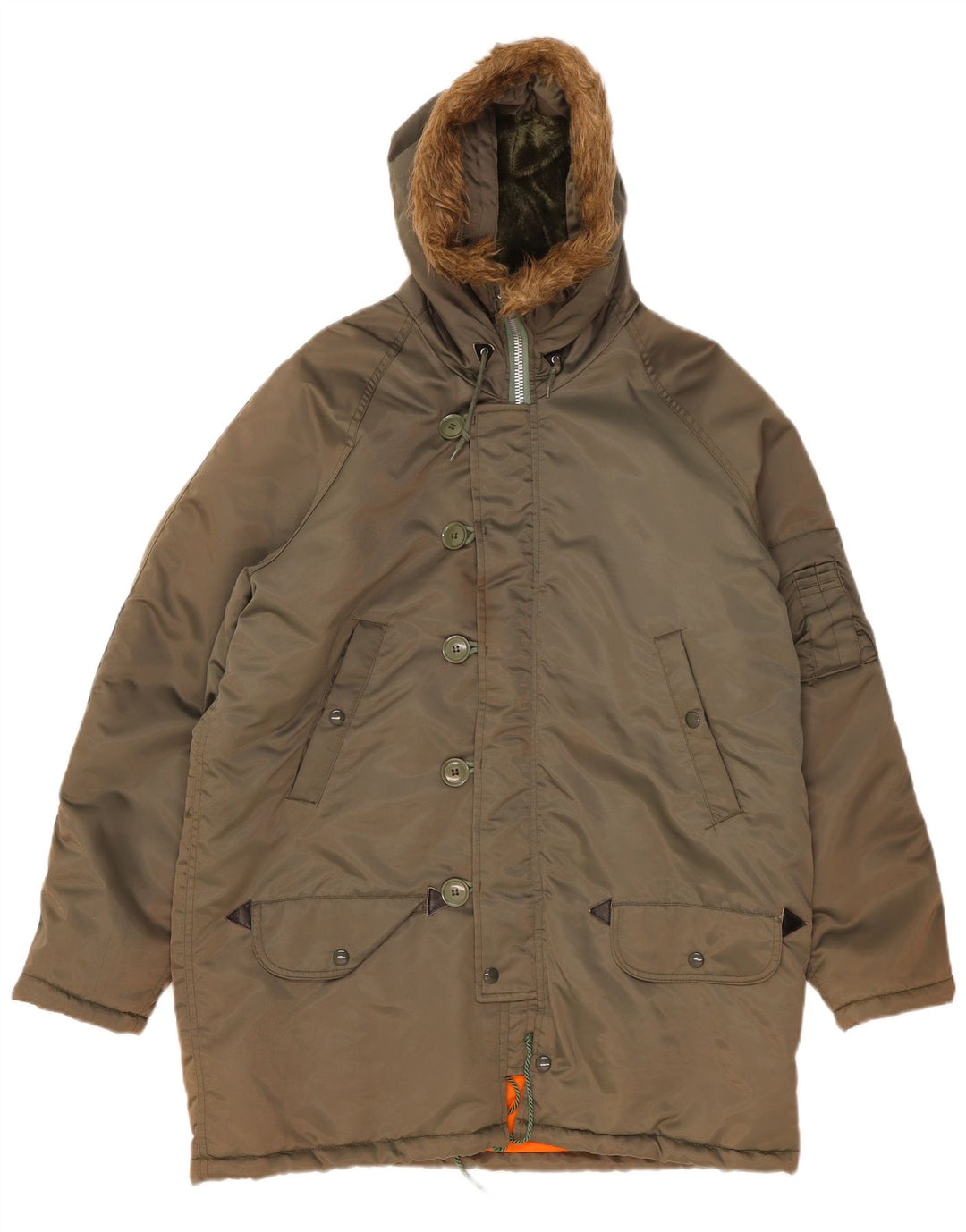 Veste Parka à capuche homme vintage IT 52 XL Kaki Polyamide