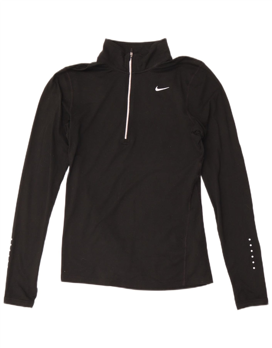Nike Haut de survêtement Dri Fit à col zippé pour femme UK 10 Petit Noir