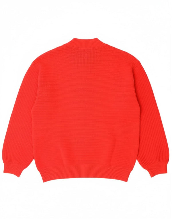 vintage Femme Cardigan Pull UK 12 Rouge Moyen