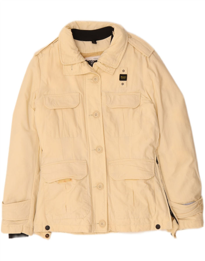 Blauer Veste militaire surdimensionnée pour femme UK 10 Small Beige