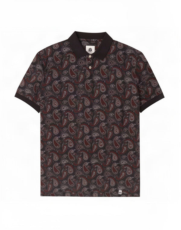 Pretty Green Polo Homme XL Noir Paisley Coton