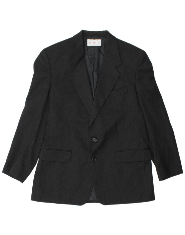 Pierre Cardin Veste Blazer 2 Boutons Homme UK 38 Moyen Noir Laine Vierge