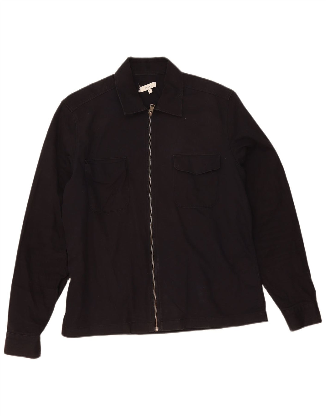 Reiss Chemise Homme Large Bleu Marine Coton