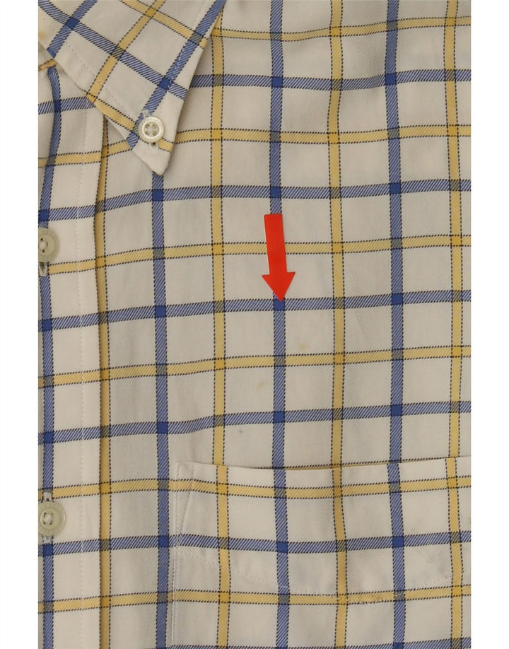 NAUTICA Mens Shirt Small Beige Check Cotton Vintage Nautica and Second-Hand Nautica from Messina Hembry 