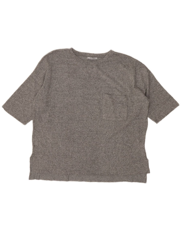 Zara Femme Trafaluc T-Shirt Oversize UK 10 Petit Gris Moucheté