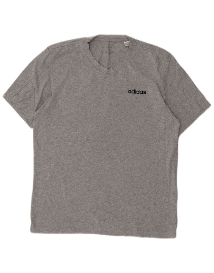 ADIDAS T-Shirt Homme Gris Moyen Moucheté Coton
