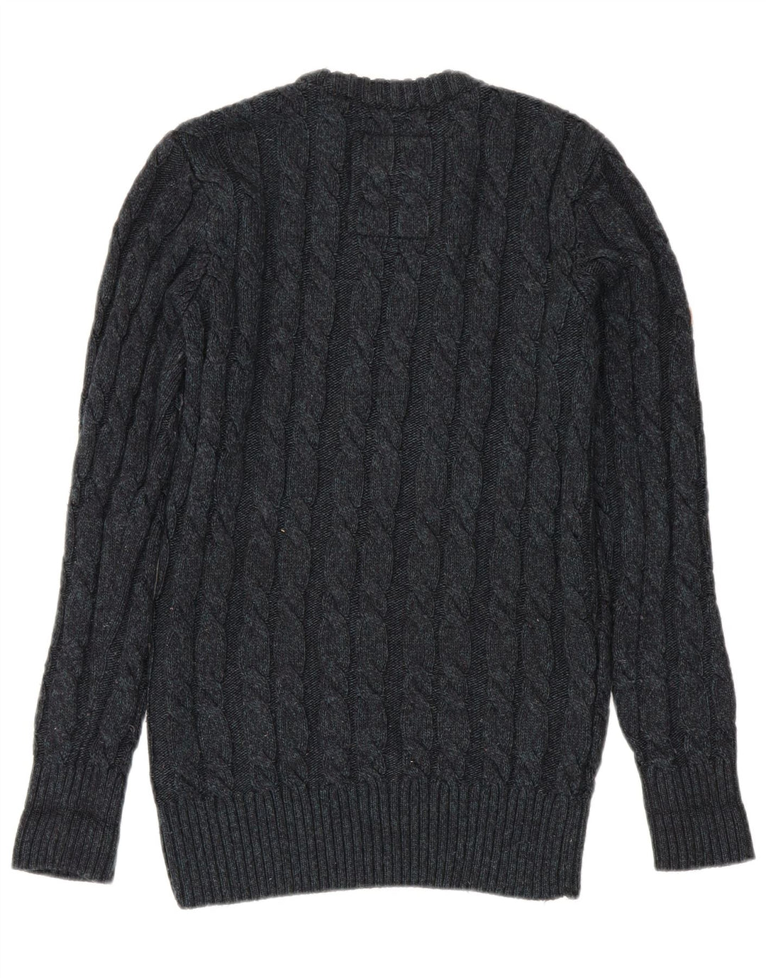 Superdry Pull à col rond pour homme Petit Bleu Marine Acrylique