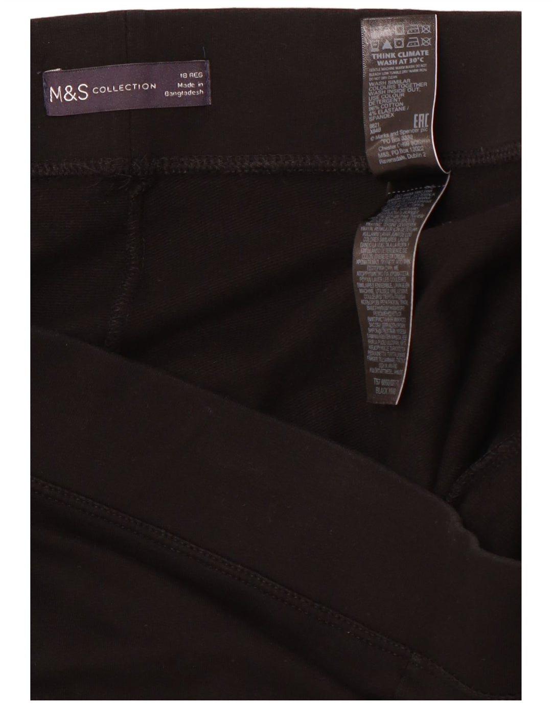 MARKS & SPENCER Pantalon de survêtement pour femme UK 18 XL Noir Coton