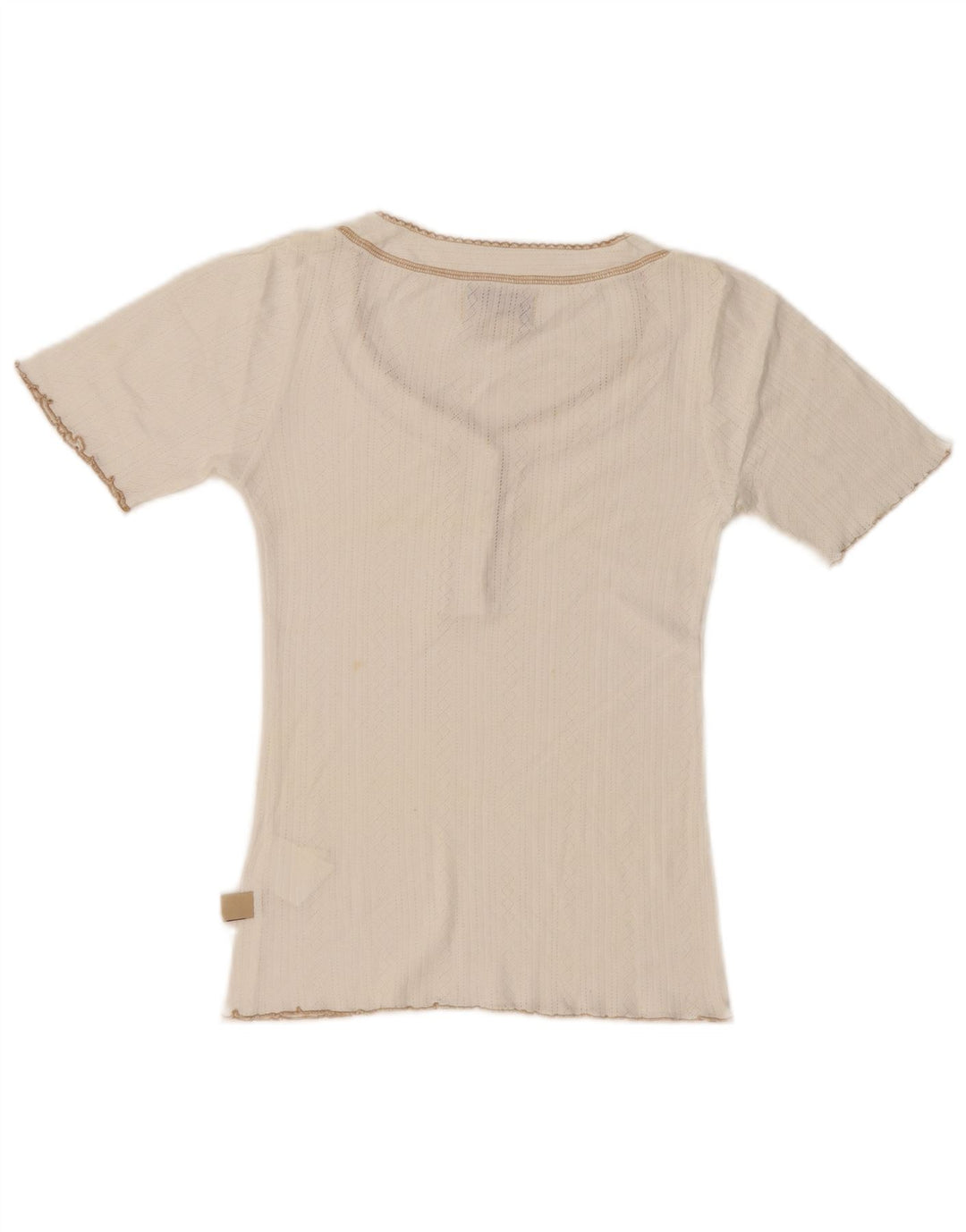 Marlboro Classics T-Shirt Femme Top UK 12 Medium Off White Coton