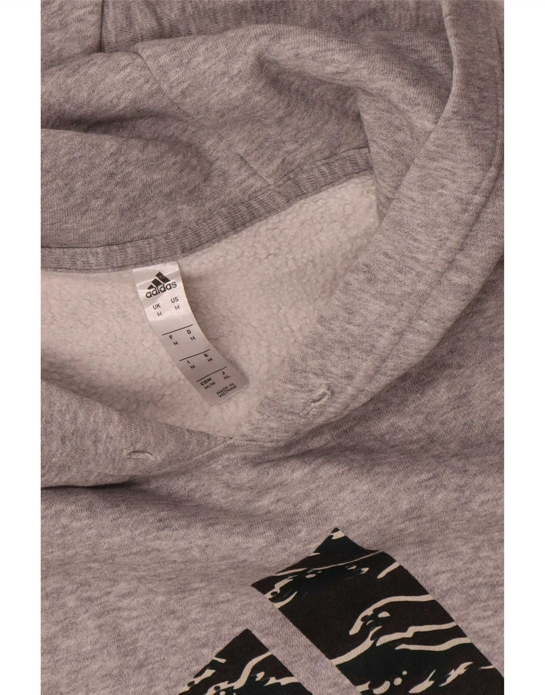 Adidas Pull à capuche graphique pour homme en coton gris moyen