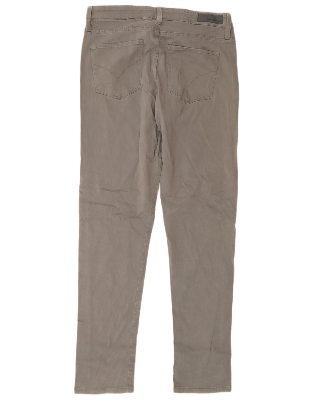 Calvin Klein Pantalon décontracté slim pour femme US 10 Medium W32 L32 Gris Coton