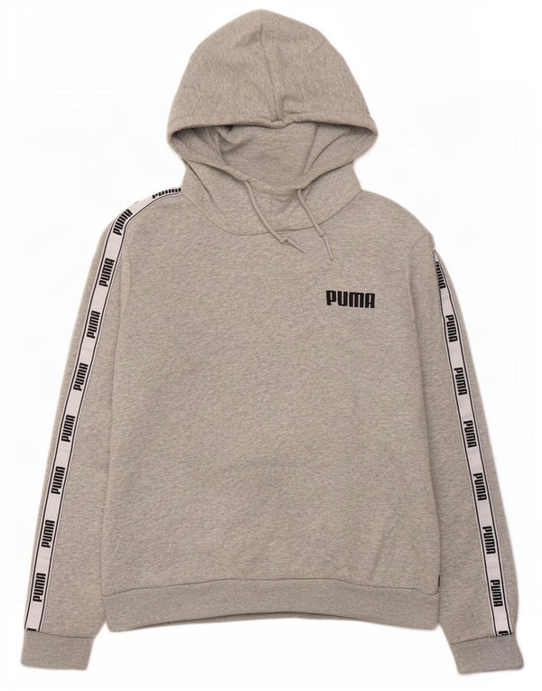 Puma Pull à capuche graphique pour femme UK 16 Large Gris Colorblock Coton