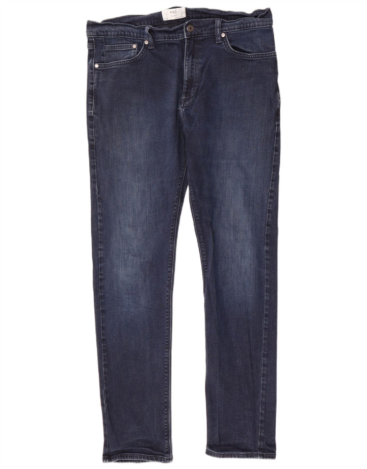 Marks & Spencer Jean Slim Homme W36 L33 Bleu Marine Coton